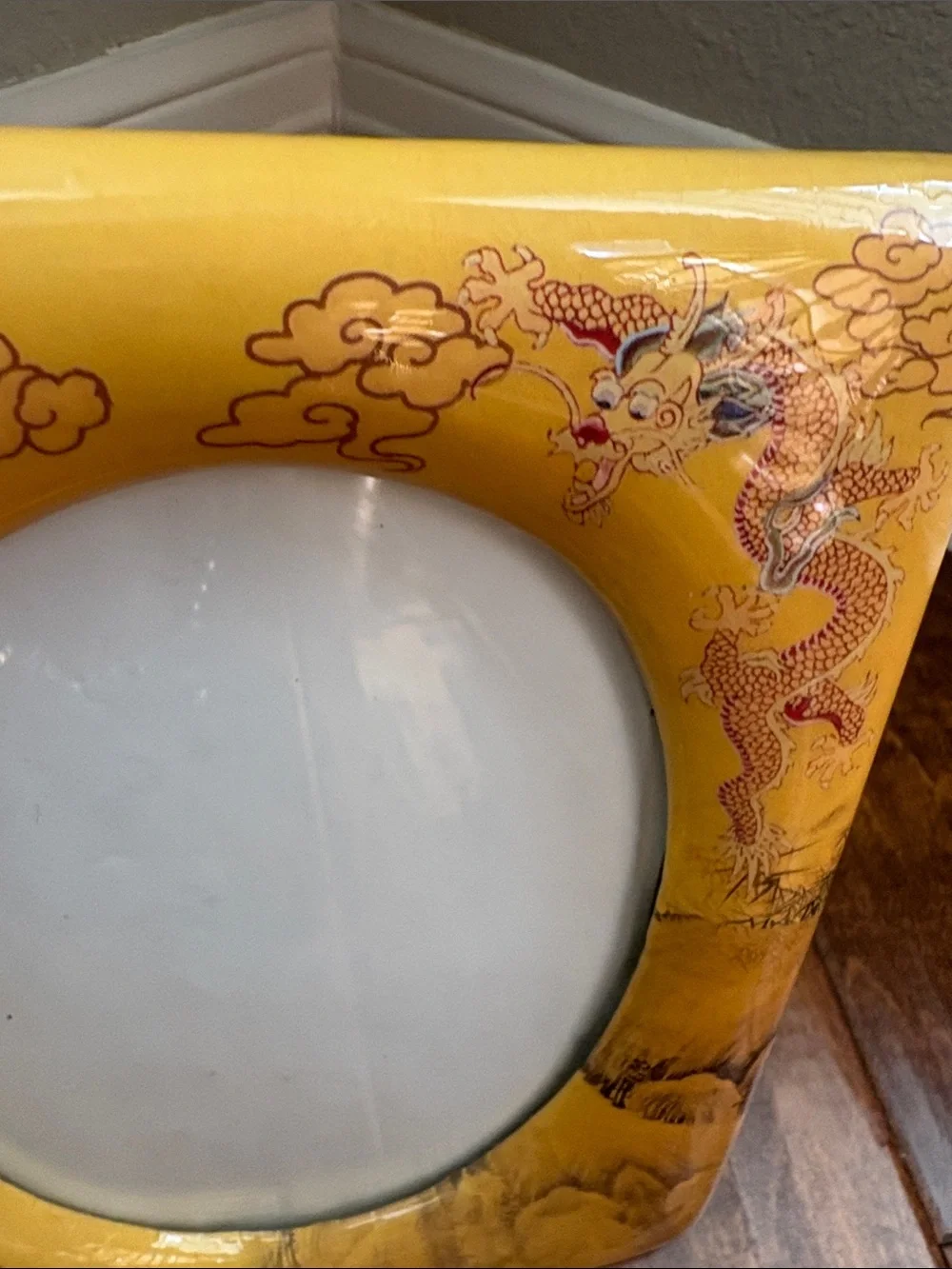 5x7 Yellow Dragon & Rooster Enamel Picture Frame